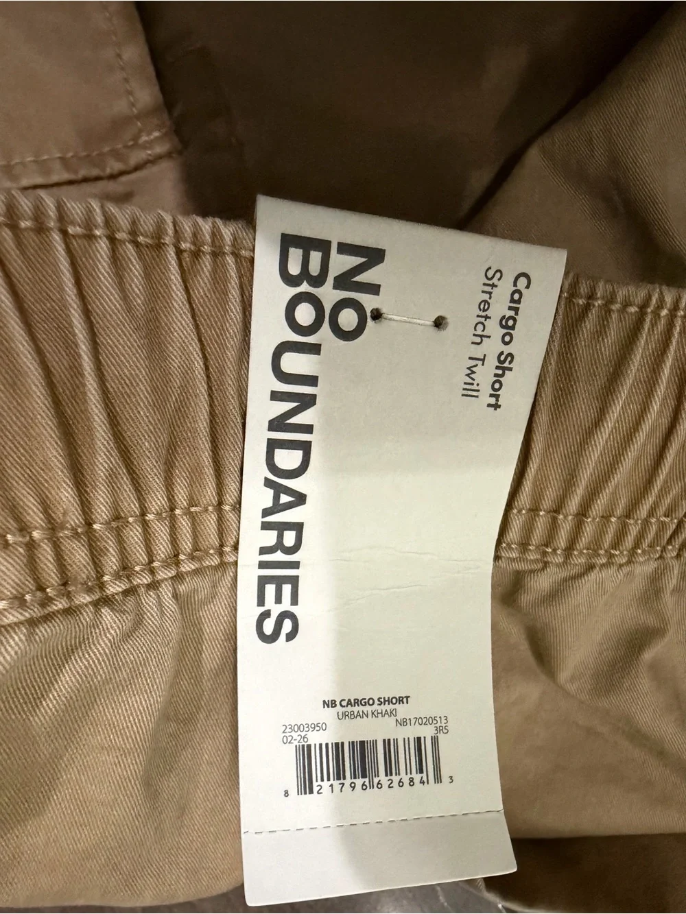 No Boundaries Men's Brown Cargo Drawstring Shorts